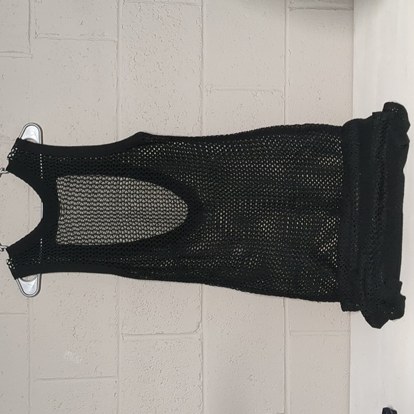 Women's Crochet Knit Sleeveless Dress Swim Coverup One Size, Resort, Beach - Picture 3 of 3